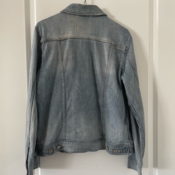 EUC Levi Strauss Denim Button~Down Short Waist Jacket Sz Lg Silver Buttons denim - Picture 3 of 9